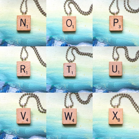 CUSTOMIZED Scrabble® Tile Initial Pendant Necklace - Picture 6 of 7
